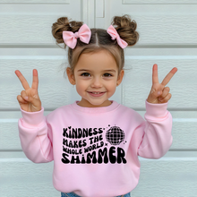 Load image into Gallery viewer, Toddler Kindness Makes the Whole World Shimmer Crewneck