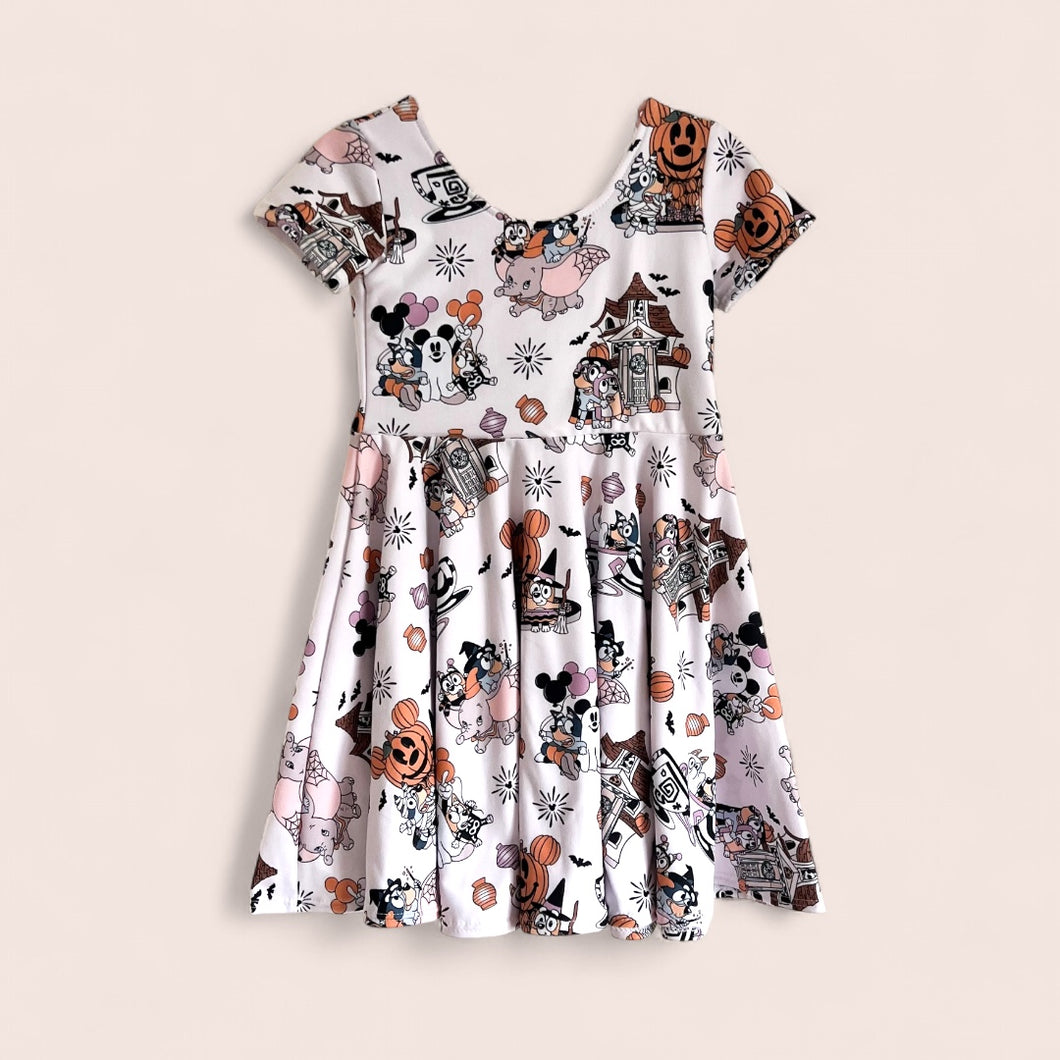 A Blue Dog Halloween Twirl Dress