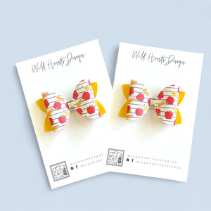 Apple & Pencils Bow