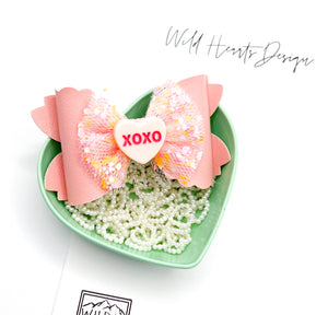 Candy Heart Tulle Bow