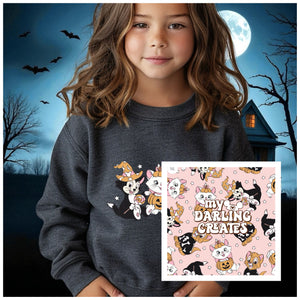 Youth Spooky Cats Crewneck & Legging Set