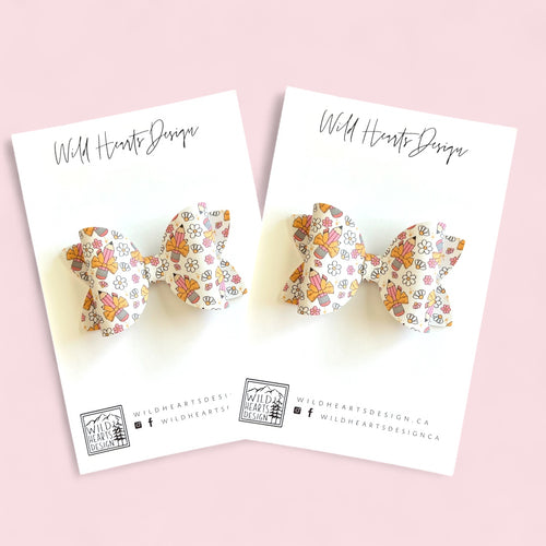 White Bows & Pencils Bow
