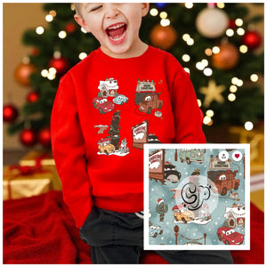 Youth Christmas Cars Crewneck & Legging Set