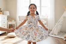 Load image into Gallery viewer, Spring Pup Friends Twirl Dress