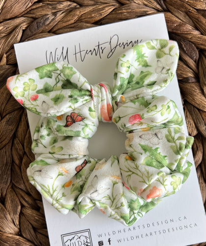 Ivy Floral Bow Scrunchie
