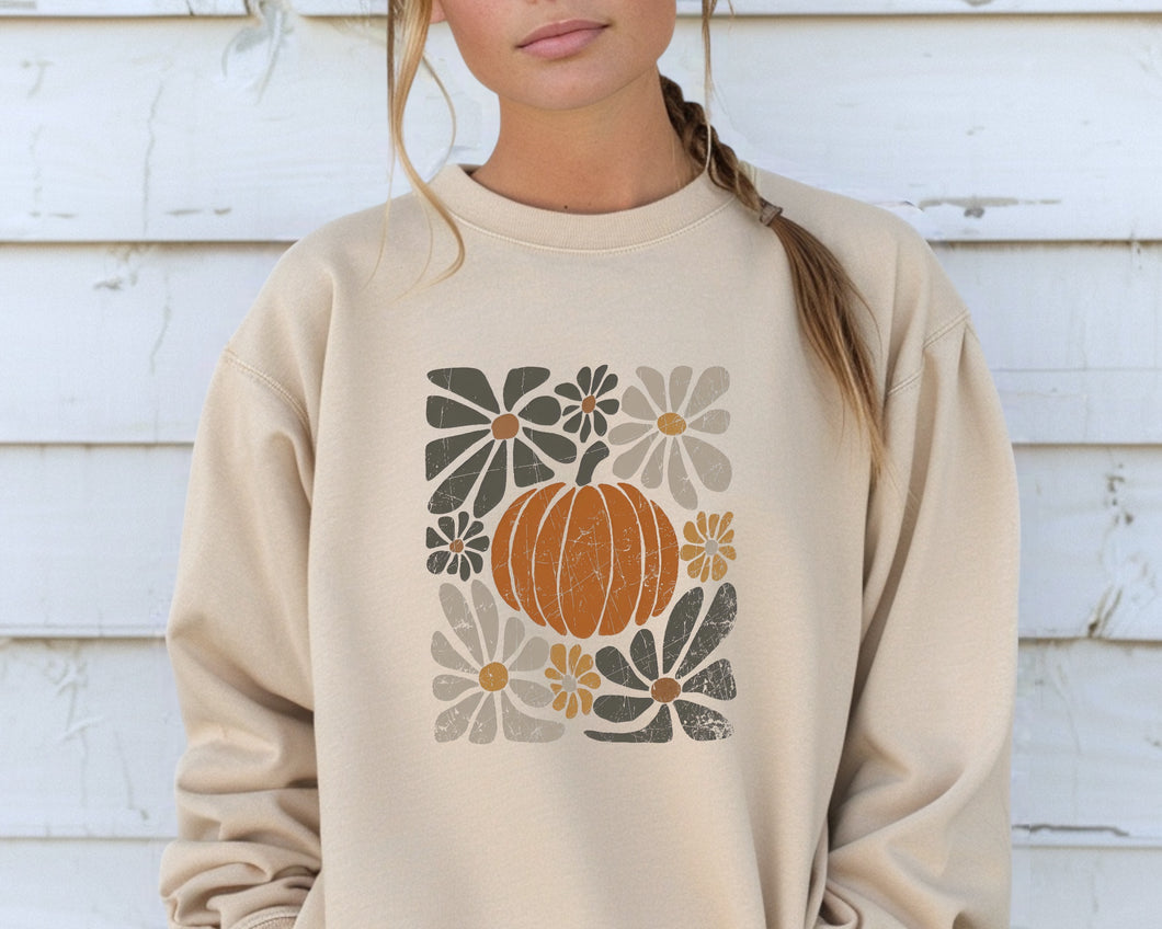Adult Floral Pumpkin 🎃 Crewneck