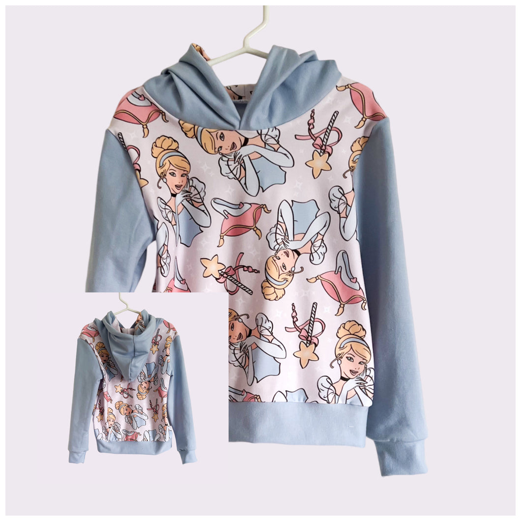 Size 8, 10 & 12 Glass Slipper Princess Lined Hoodie