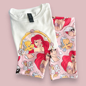 Mermaid & Friends Biker Shorts & Tshirt Set