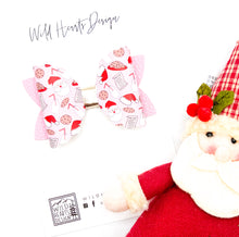 Load image into Gallery viewer, Pink Santa Cookies Scalloped Bow