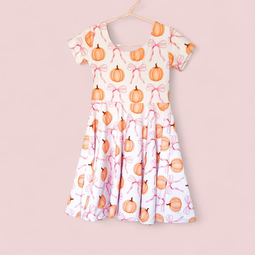Pumpkins & Bows Twirl Dress