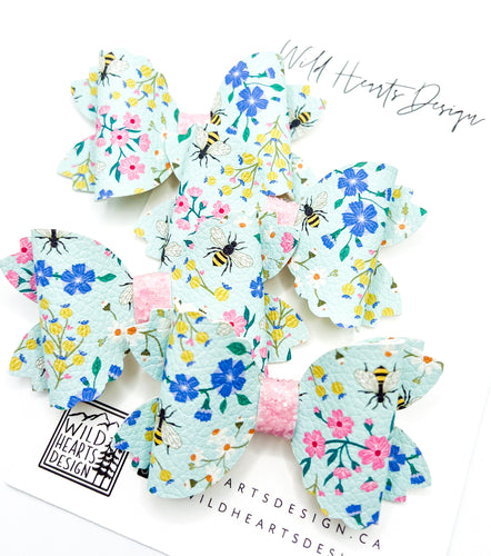 Bees & Blooms Mini Bow