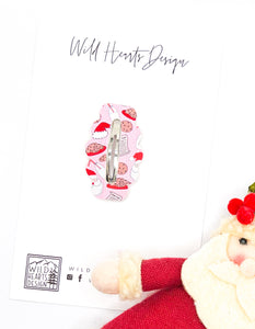 Pink Santa Cookies Scalloped Bow