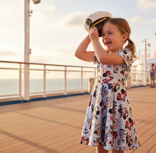 Load image into Gallery viewer, Magical Cruise with Blue Pups Twirl Dress
