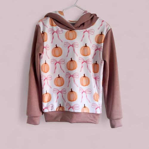 Size 5 Pumpkin & Bows Lined Hoodie
