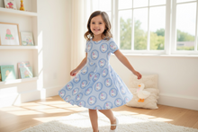 Load image into Gallery viewer, Spring Blue Duck Twirl Dress