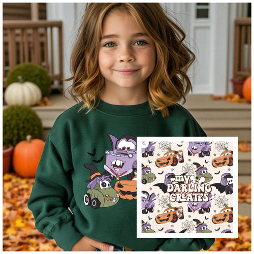 Youth Halloween Cars Crewneck & Legging Set