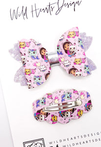 Cathouse Love Mini Bow & Clip Set