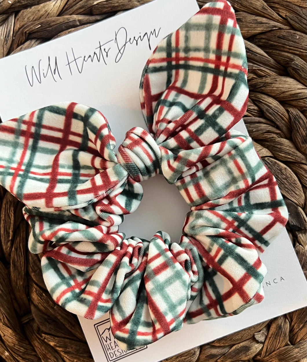 Classic Christmas Plaid Bow Scrunchie