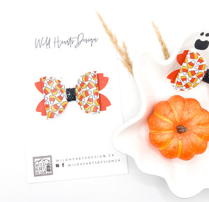 Candy Corn Scalloped Bri Bow