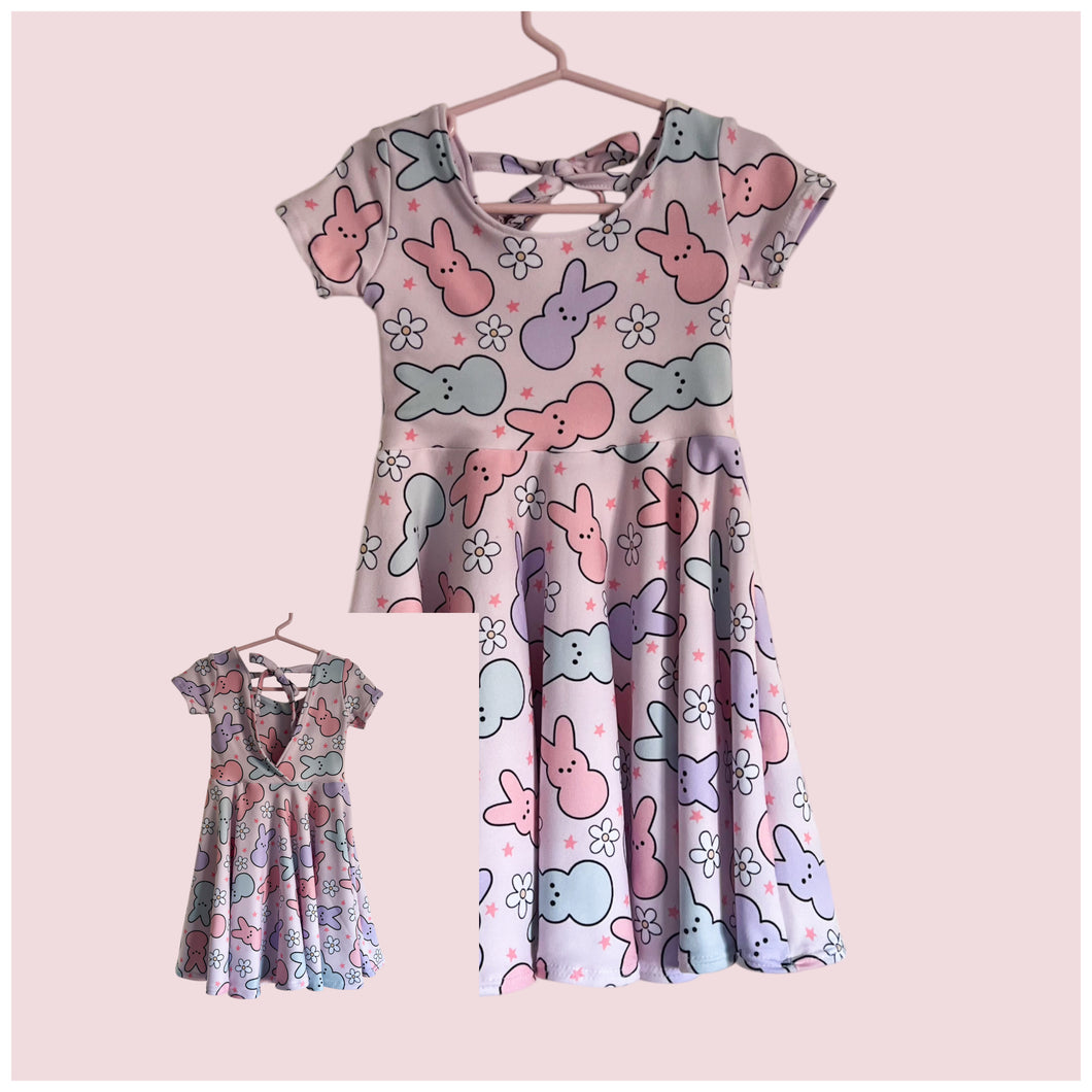 Size 3 Peeps Twirl Dress with Tie Back