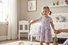 Load image into Gallery viewer, Lavender Vintage Rabbit Twirl Dress