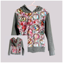 Load image into Gallery viewer, Size 4 Floral Princess Lined Hoodie