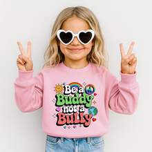 Load image into Gallery viewer, Youth Be a Buddy Not a Bully Crewneck