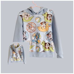 Size 8, 10 & 12 Pup Friends Lined Hoodie