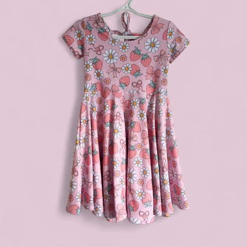 Strawberries & Bows Twirl Dress