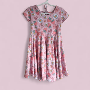 Strawberries & Bows Twirl Dress