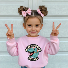 Load image into Gallery viewer, Toddler Teal Make Bullying Extinct Crewneck