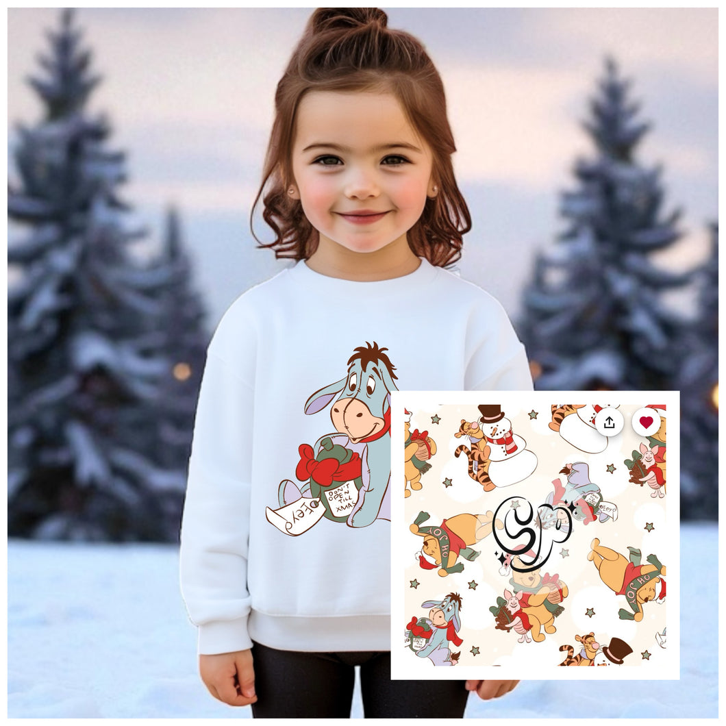 Youth Christmas Eyore Crewneck & Legging Set