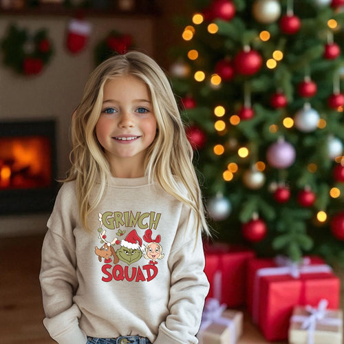 Size 4 He’s a Mean One Crewneck (word Grinch is white)