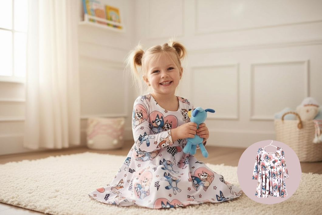 Blue Dog Love Twirl Dress