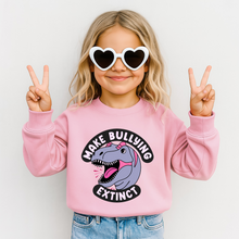 Load image into Gallery viewer, Youth Purple Make Bullying Extint Crewneck
